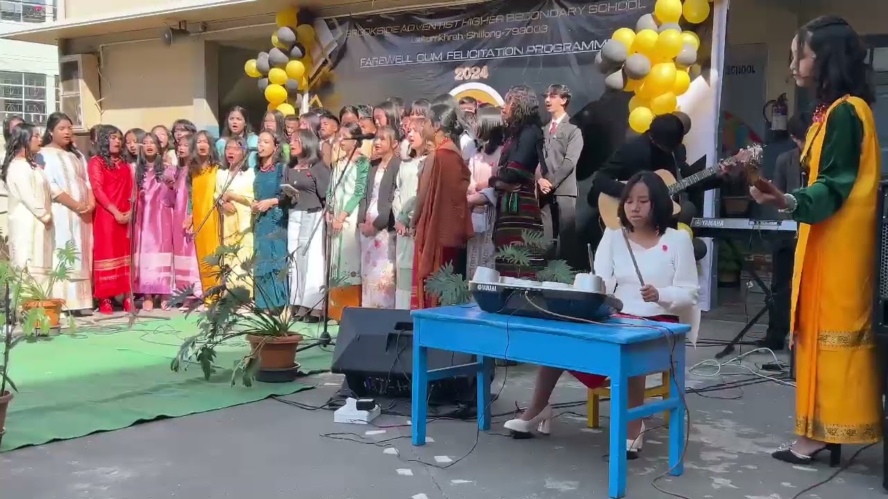 My Elvina with drums@Brookside Adventist higher secondary school Shillong, farewell day 28/11/24