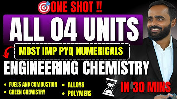 ENGINEERING CHEMISTRY | ALL 04 UNITS MOST IMP PYQ NUMERICALS | ONE SHOT !! | PRADEEP GIRI SIR