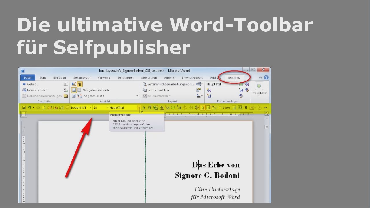 Die Ultimative Word Toolbar Fur Selfpublisher Youtube