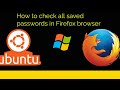 How to check all saved passwords in Firefox browser