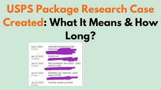 USPS Package Research Case Created: What It Means & How Long?