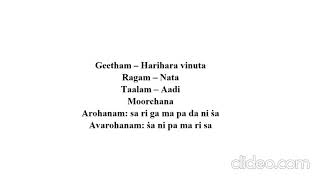Nata Geetham Harihara vinuta TaalamAadi