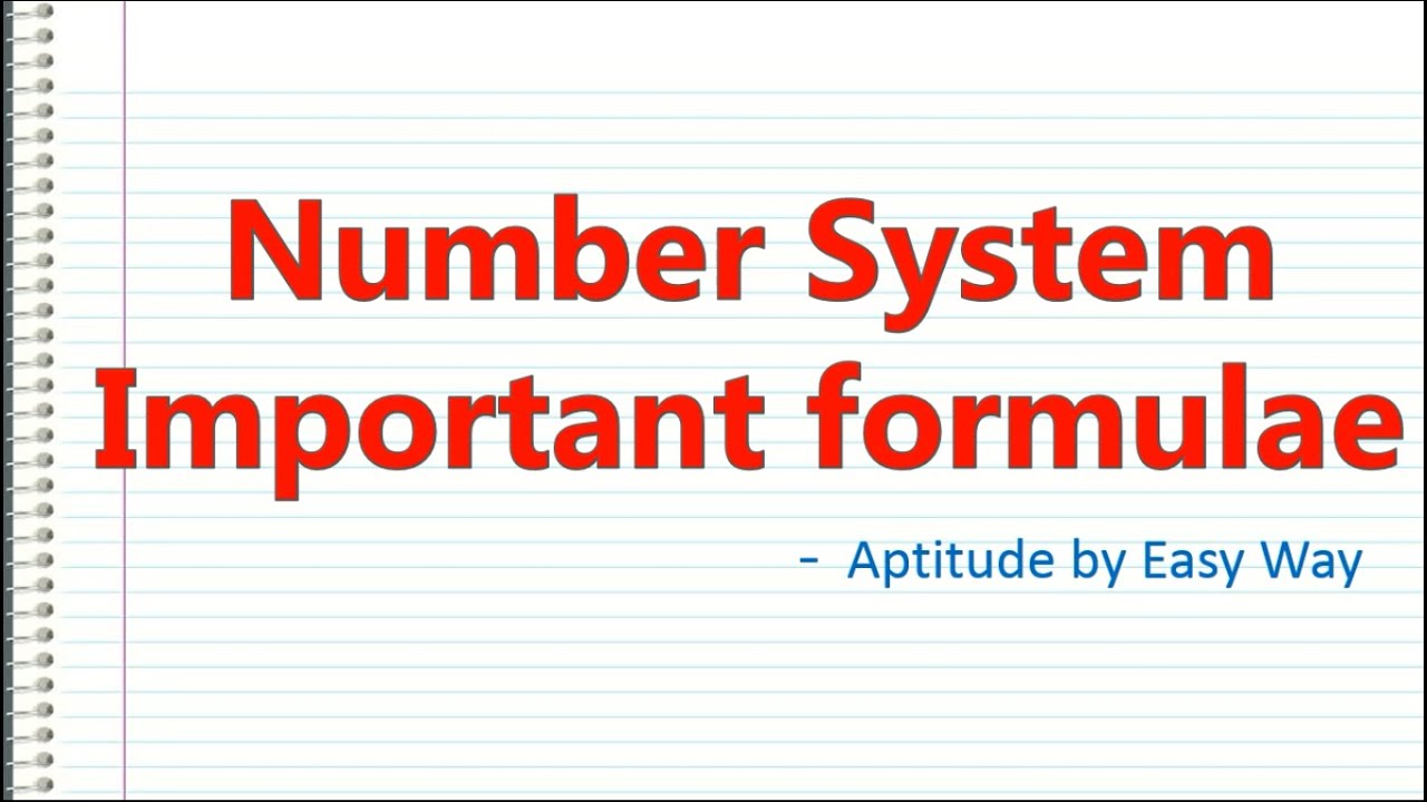 Number System MOST Important Formulae - YouTube