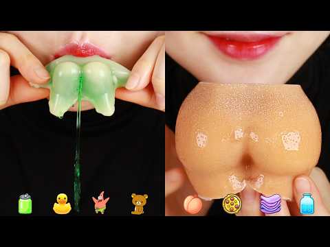 DON'T LAUGH EAT A ASMR JELLY ASMR WAX CANDY MUKBANG ASMR TARO CHIPS EATING SOUND ASMR