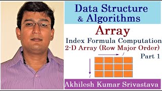 9.2 Address Calculation in 2 Dimensional Array (Row Major Order) -  Index Formula Derivation