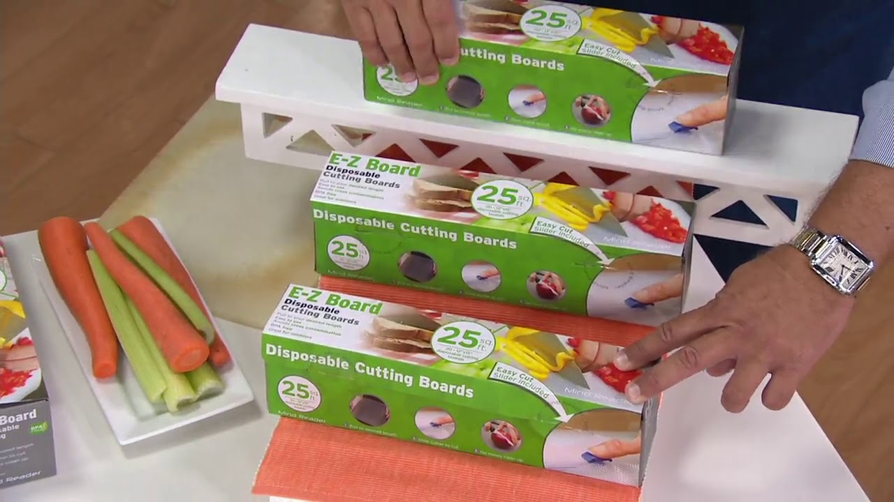 E-Z Board Set of (3) 25 Sq. Ft. Disposable Cutting Boards on QVC 