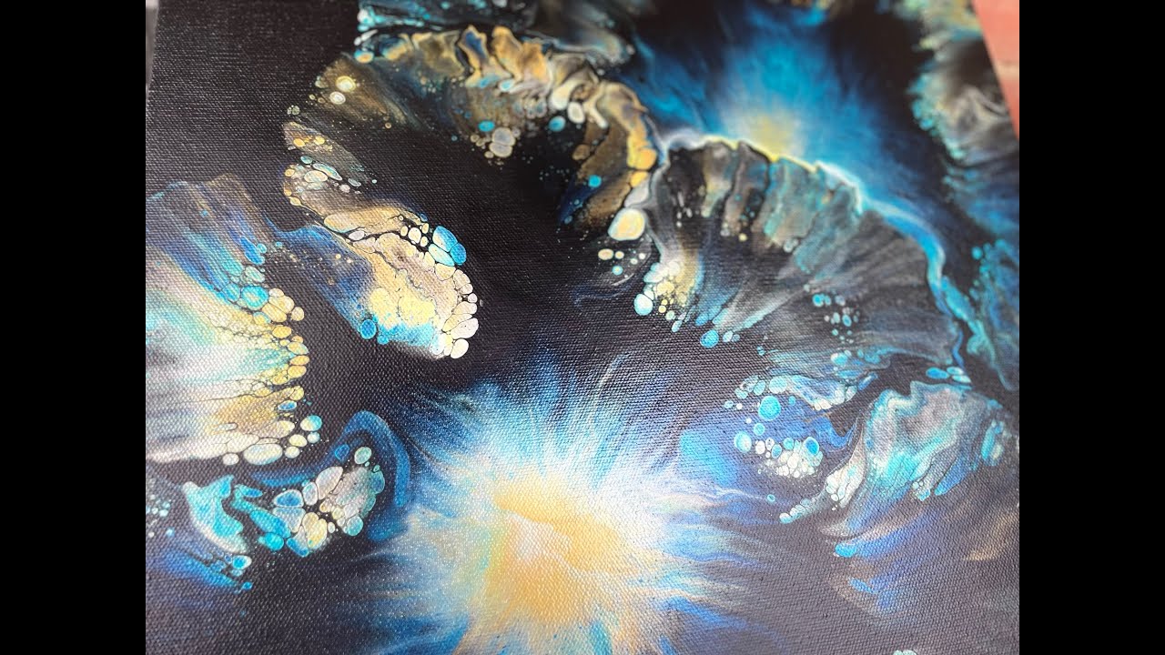 Magic Flowers - Dutch Pour - Black Base - Acrylic Pour Painting - YouTube