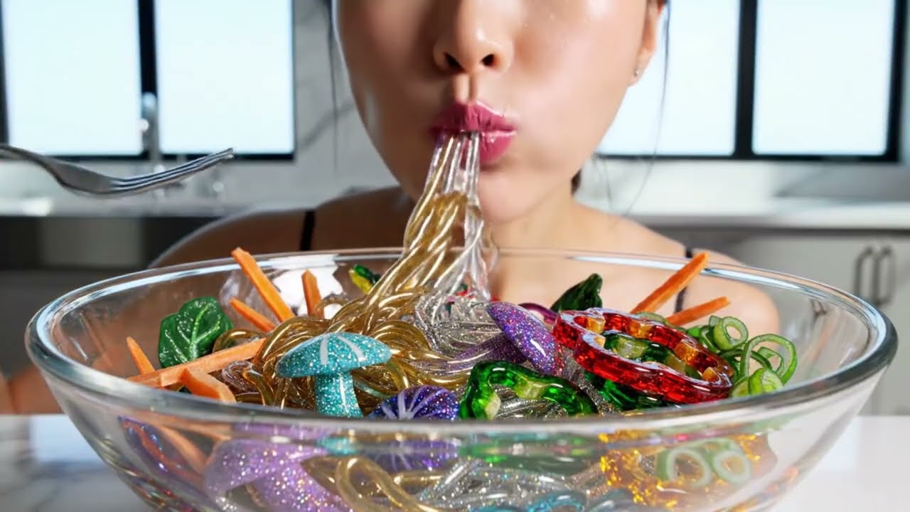 Glass Noodles | Japchae Recipe 💎🥢 ASMR All Glass ingredients