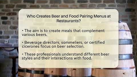 Who Creates Beer and Food Pairing Menus at Restaurants? | The Pint Guy