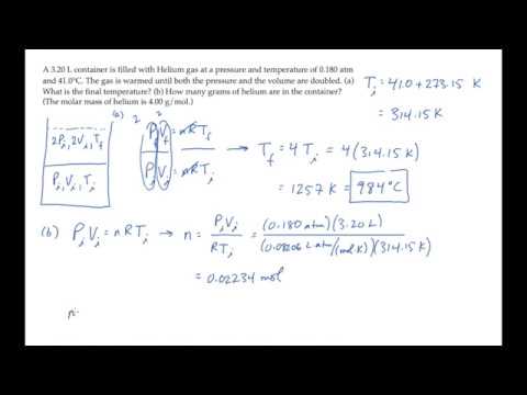 Thermodynamics: Ideal Gas Law. Level 2, Example 1 - YouTube