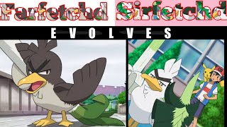 Pokemon Ash Farfetchd Evolves Into Sirfetchd In Hindi Pokemon Journeys Farfetchd Evolution