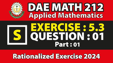 DAE MATH 212 Chapter no 5 Exercise no 5.3 Question no 1 Part no 1