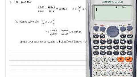 WMA13/01 P3 *Jan 2021* Q7 (Trignometric function/Prove Question)