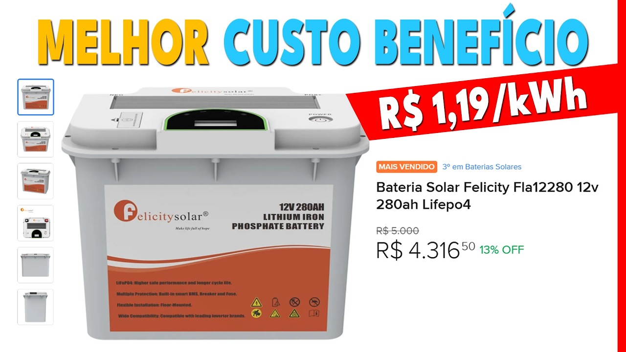 NOVA Bateria Felicity 12V 280Ah ENTREGOU Mais que o Prometido! A Irmã que Deu Certo! | FLA12280-EU
