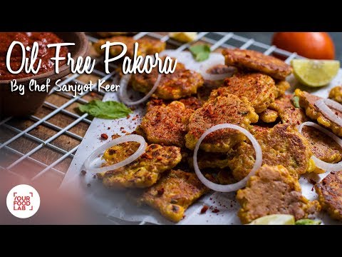 Oil Free Pakora with Red Garlic Chutney Recipe | ऑइल फ्री पकोड़ा | Chef Sanjyot Keer