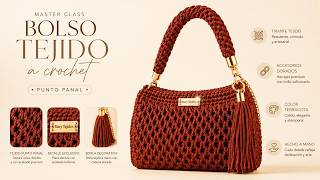 🔥BOLSO PREMIUM | CROCHET de ALTO NIVEL | con PUNTO PANAL/ PASO a PASO