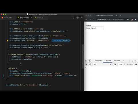 Web Component Tutorial, Dropdown - Web Component Essentials