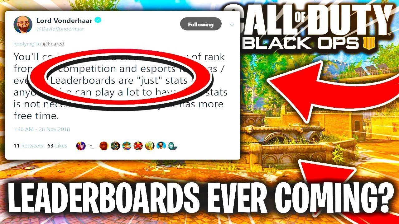 Black Ops 4 Leaderboards Are Just "Stats"... they might NOT COME AT ALL