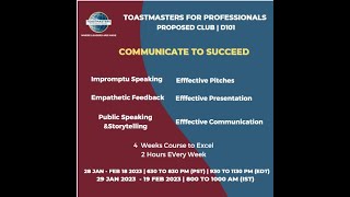Speechcraft - Communicate to Succeed - Week 1 - Crafting an Effective Speech