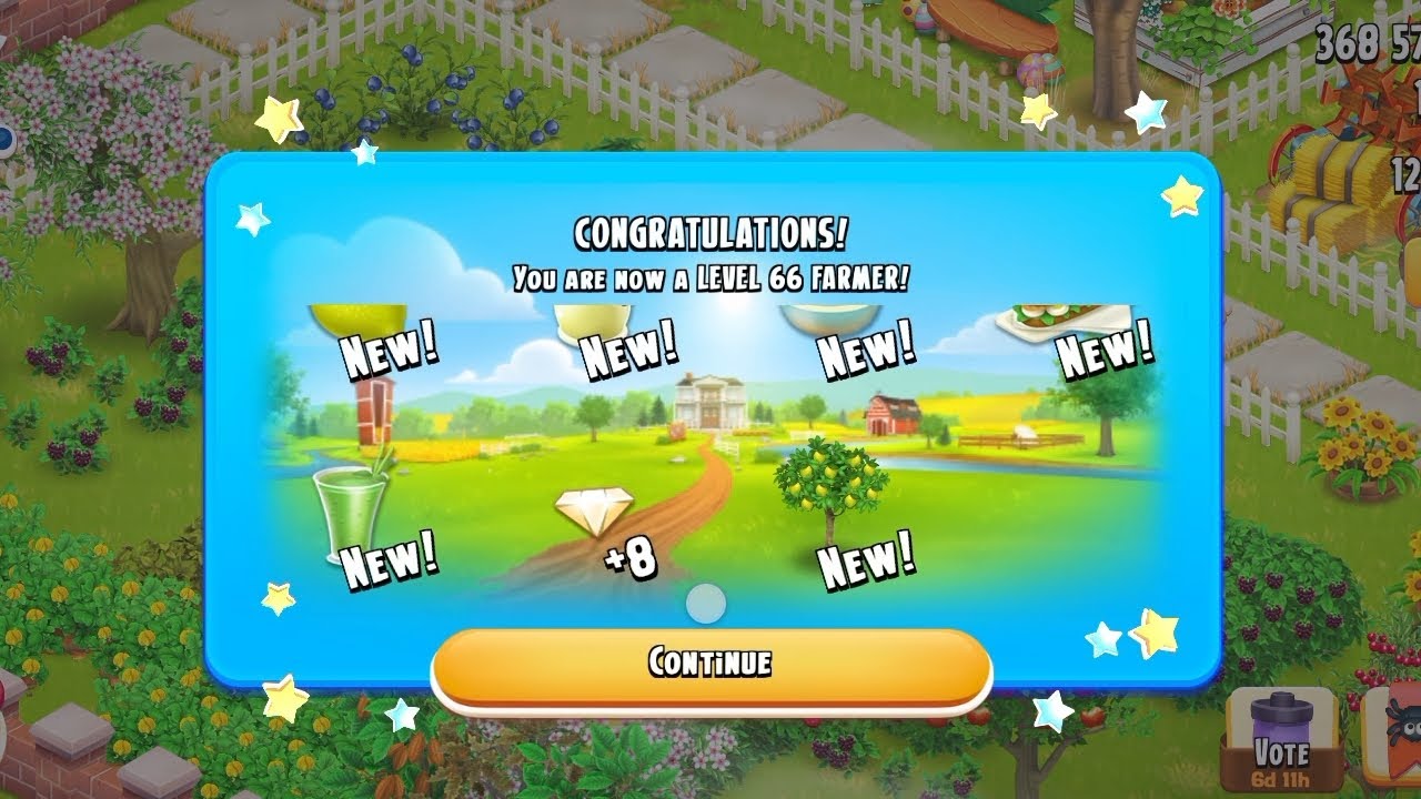 I REACHED LEVEL 66 IN HAY DAY.