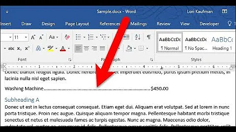 Inserting a DOT LEADER Tab - Microsoft Word 2016