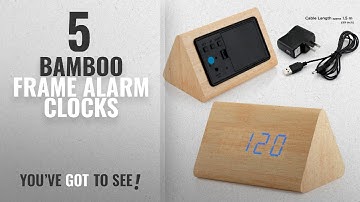 Top 10 Bamboo Frame Alarm Clocks [2018 ]: GEARONIC TM Modern Triangle Wood LED Wooden Alarm Digital