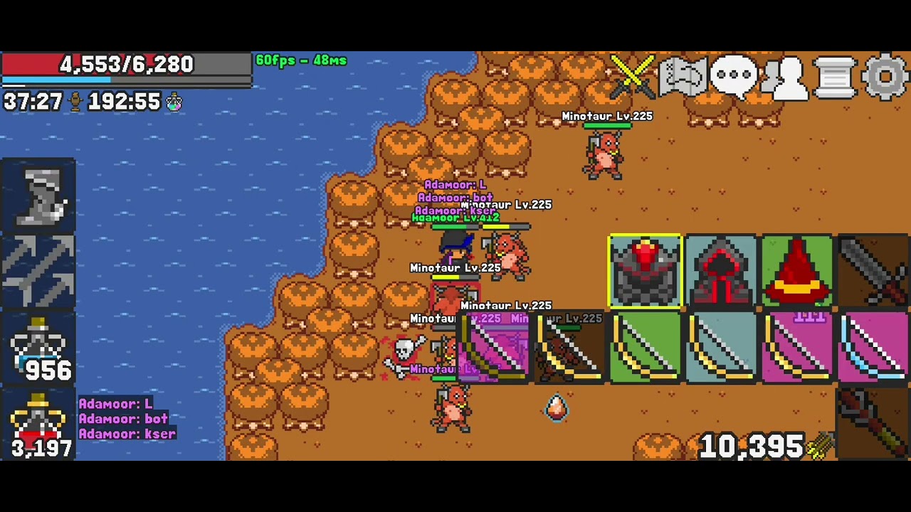 Exping NPC guild member in Rucoy Online (kser hunting)