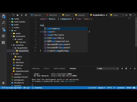 108 Starting Implementation of The Burger Builder Container