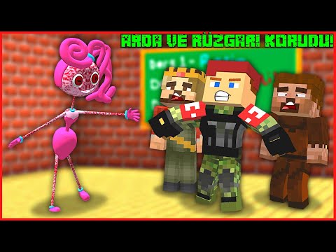 BEBEK  ASKER, ARDA VE RÜZGARI OKULDA KORKUNÇ YARATIKLARDAN KORUYOR! 😱 - Minecraft