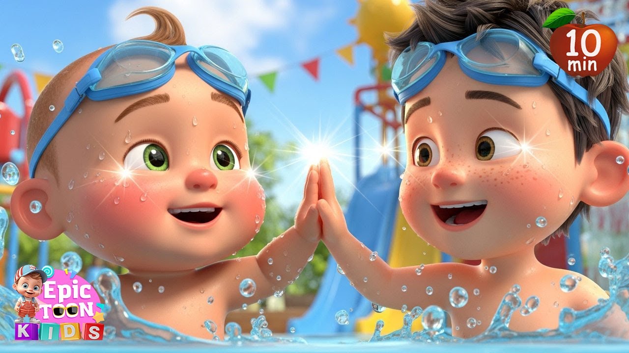 High Five Song!  Summer Water park Splash! 🌊 +More EpicToon Nursery Rhymes & Kids Songs