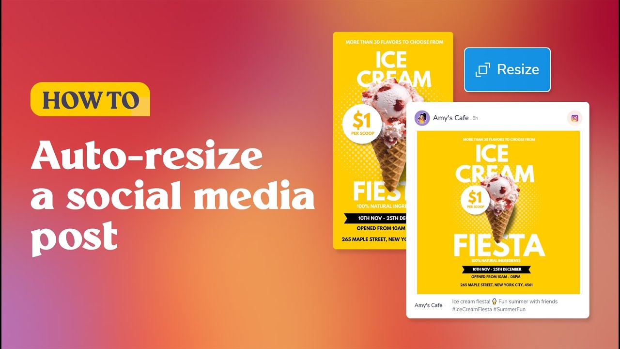 How to auto-resize a social media post | PosterMyWall