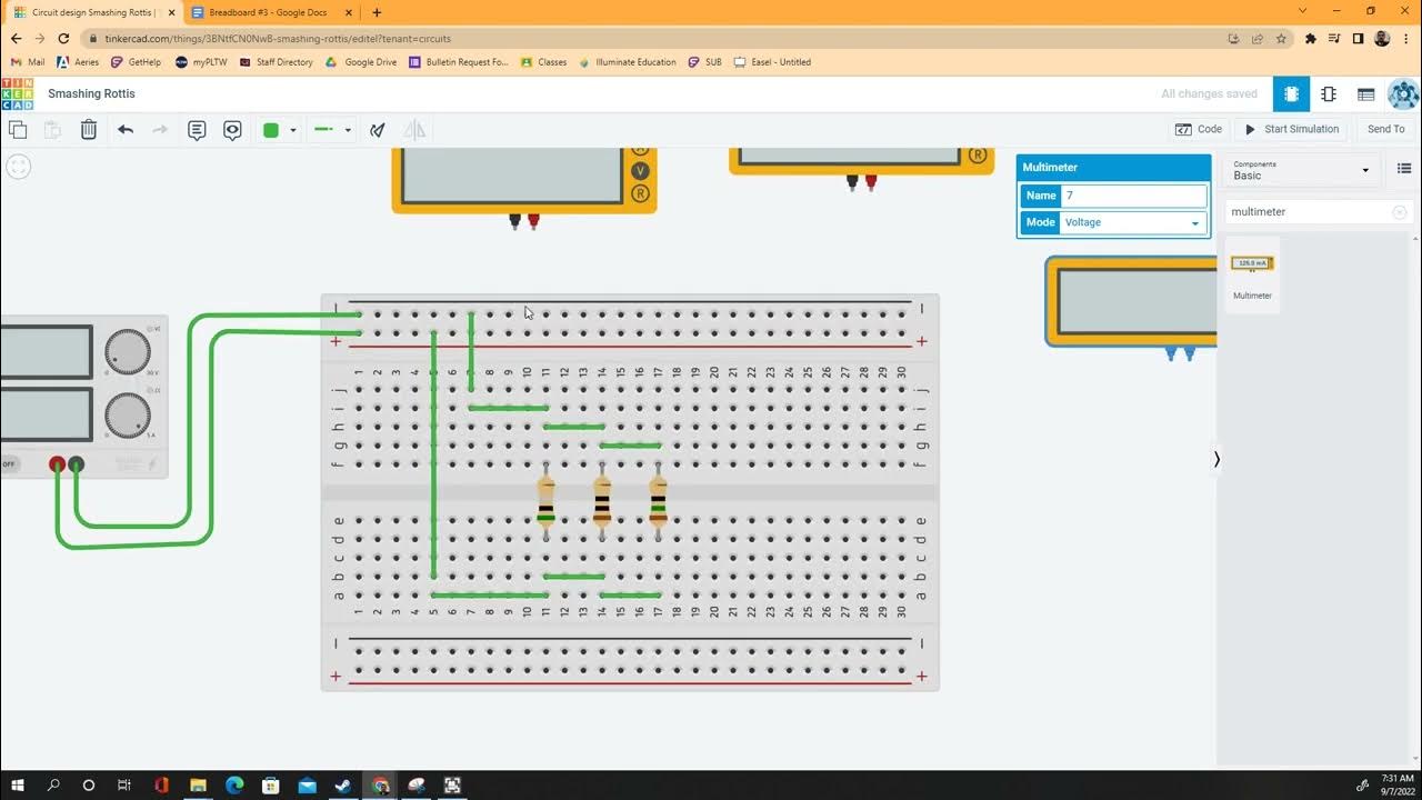 Breadboard Practice TinkerCAD Parallel YouTube