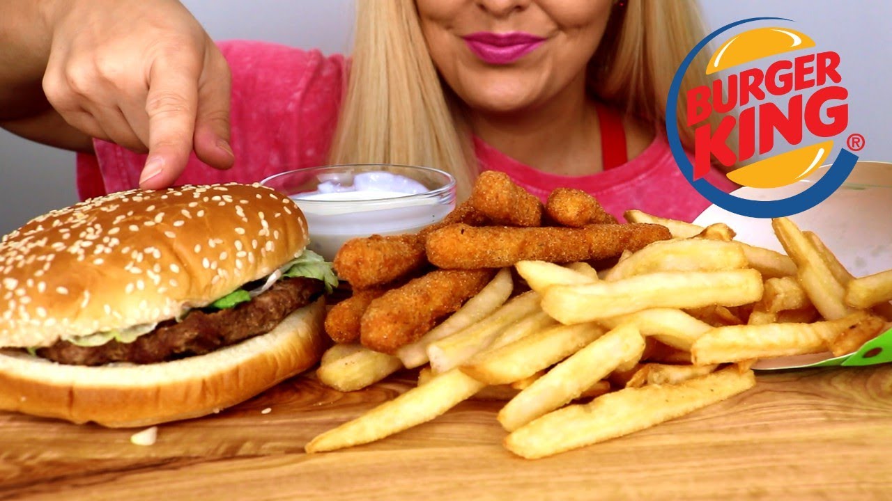 BURGER KING WHOPPER CHICKEN FRIES FRENCH FRIES ASMR MUKBANG NO