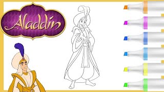 DISNEY PRINCE Coloring - ALADDIN Coloring Page