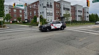 Woodbridge Police Car 4 HAULING to a stabbing (V-6 roar)