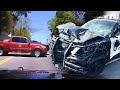 Bodycam: Officer Wrecks Squad Car After Crashing Into Stolen Truck. Lawrenceville, GA. April 11, 23.