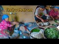 Sisno with maize rice cooking  eating in with my family   nepali village kitchen
