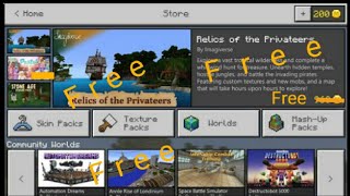 How get free skin, world and texture packs from the marketplace in Minecraft.
