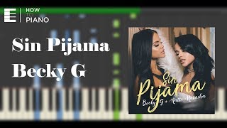 Sin Pijama Becky G | Piano Tutorial by HowToPiano [Synthesia]