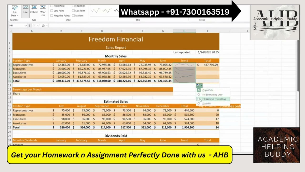 Shelly Cashman Excel Module 3 SAM Project A | Freedom Financial