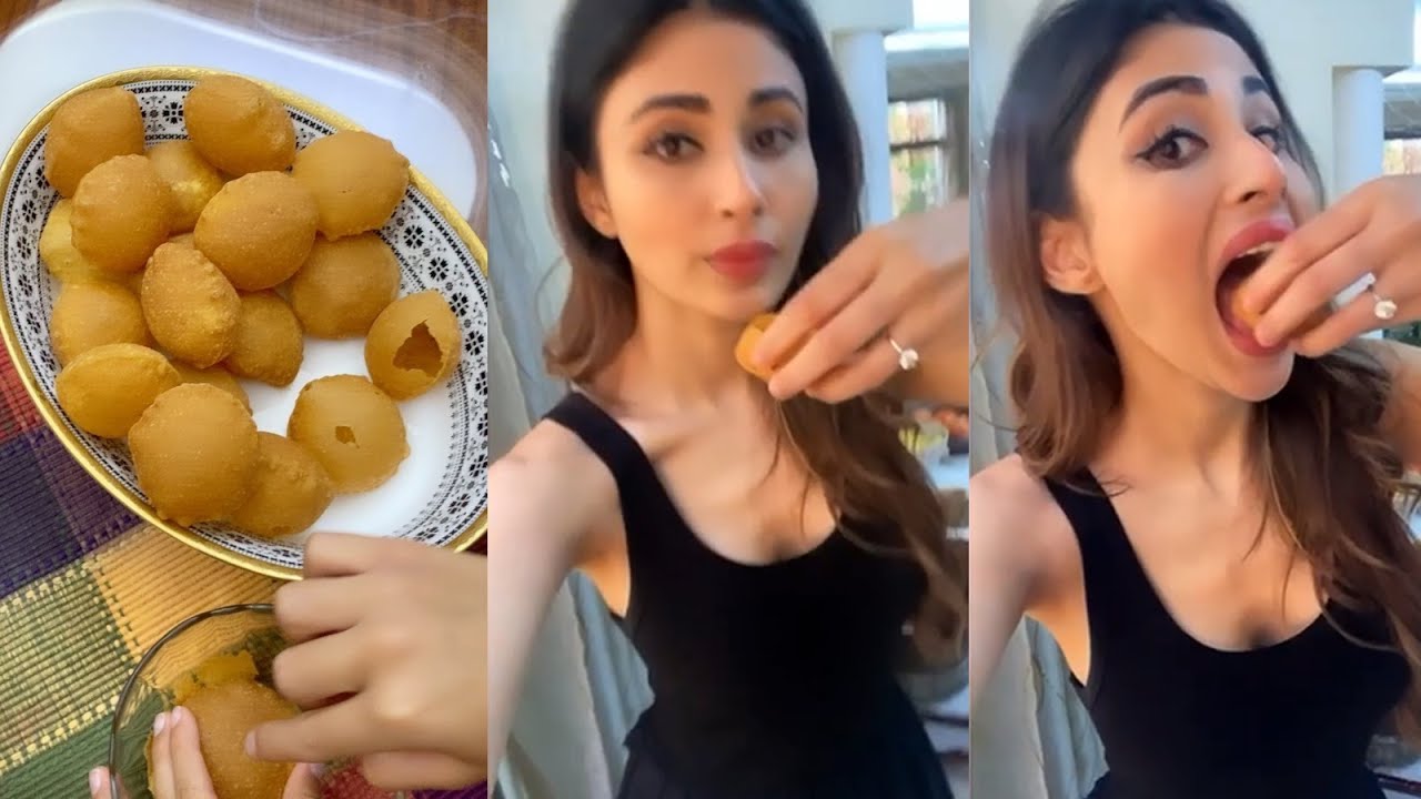 Mouni Roy enjoys yummy street food 'paani puri' during lockdown - YouTube