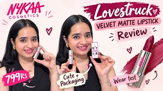 *NEW* Nykaa Cosmetics Lovestruck Velvet Matte Lipstick Review 🎀