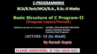 Structure of C Program | C Program Structure | Part - 15