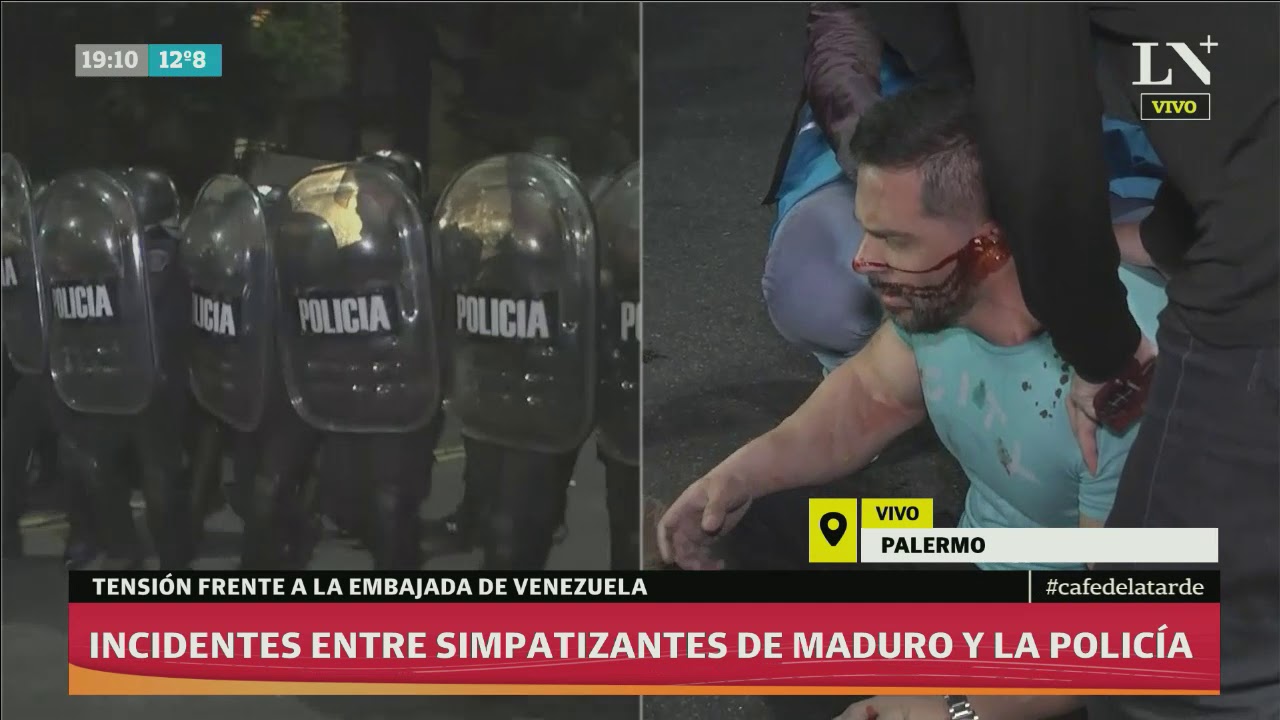 Embajada de Venezuela: Nuevo enfrentamiento entre la Policía y la izquierda paro docente