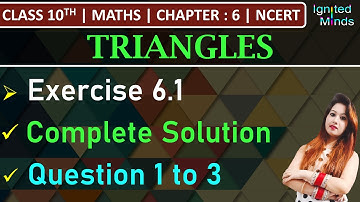 Class 10th Maths | Exercise 6.1 (Q1, Q2, Q3) | Chapter 6 - Triangles | NCERT