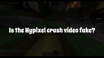 I lied to you all (Hypixel crash video)