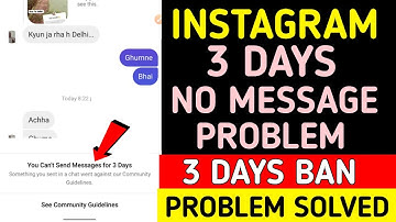 Instagram 3 Days No Message Problem | Instagram 3 Days Ban Chat | You Can