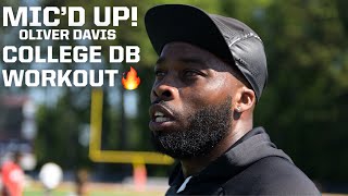 Oliver Davis | MIC'D UP at his College Workout! ELITE TALENT!!