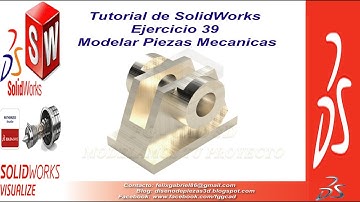 Solidworks  Tutorial Ejercicio 39 MODELAR PIEZAS MECANICAS
