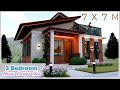 SMALL HOUSE DESIGN | 7X7 Meters (22.9 x 22.9 ft) | 3 Bedroom with roofdeck | Loft
